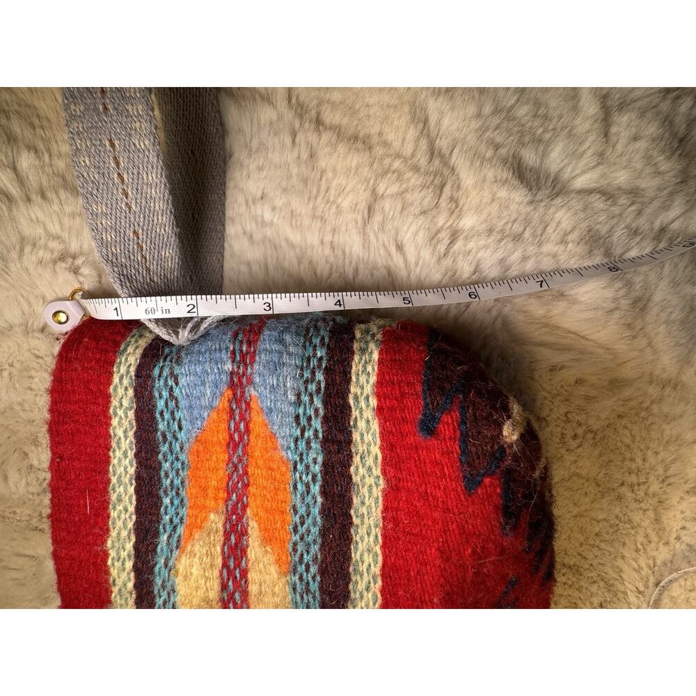 Custom quality Southwest Aztec Pattern Wool and Leather Purse Bag Large handmade - Picture 14 of 16